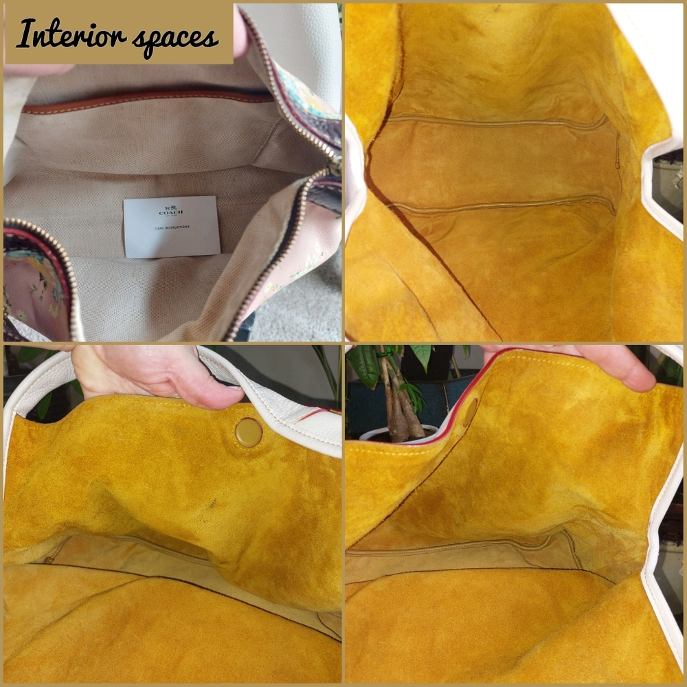 ๐คCoach 1941 Bandit 39 Chalk Hobo With Paraire Flower Saddle Print Inner Bag - Picture 5 of 15